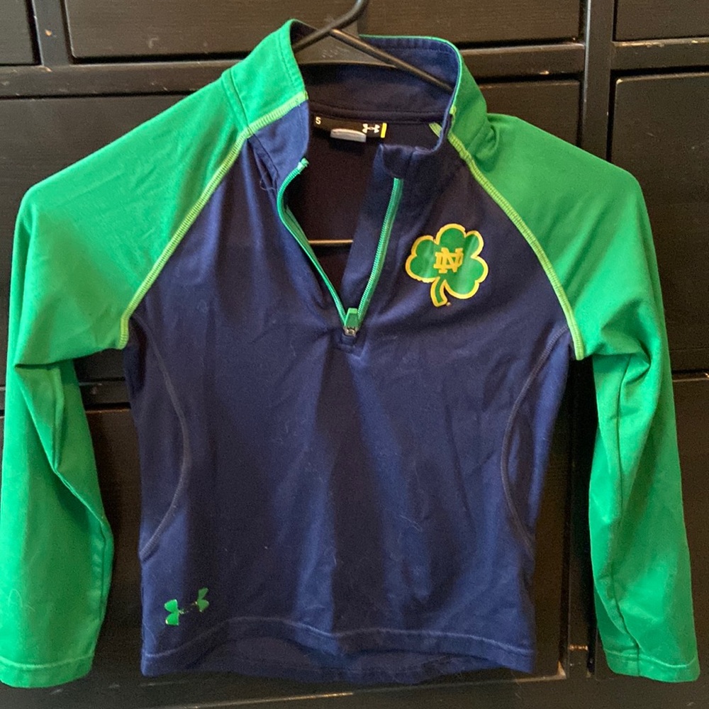 Under Armour Notre dame half zip boys size 5